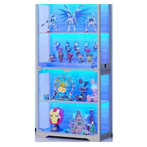 LED Glass Display Cabinet / Bookshelf Storage Unit
