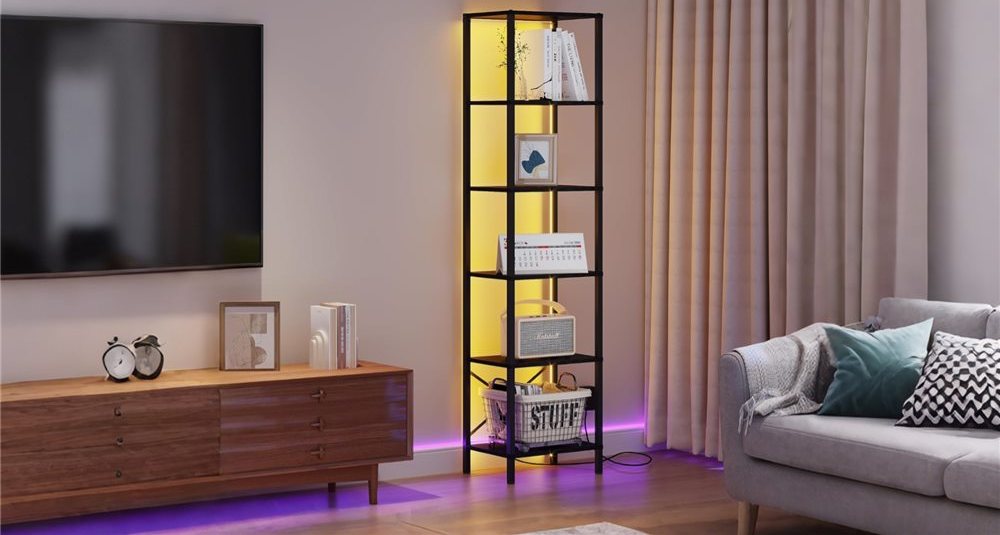 LED Narrow Bookshelf (5-Tier / 6-Tier)