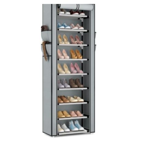 10-Tier Shoe Rack Cabinet with Dustproof Cover