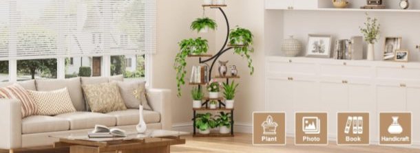 LED Plant Stand with Full-Spectrum Grow Light (S-Shaped)