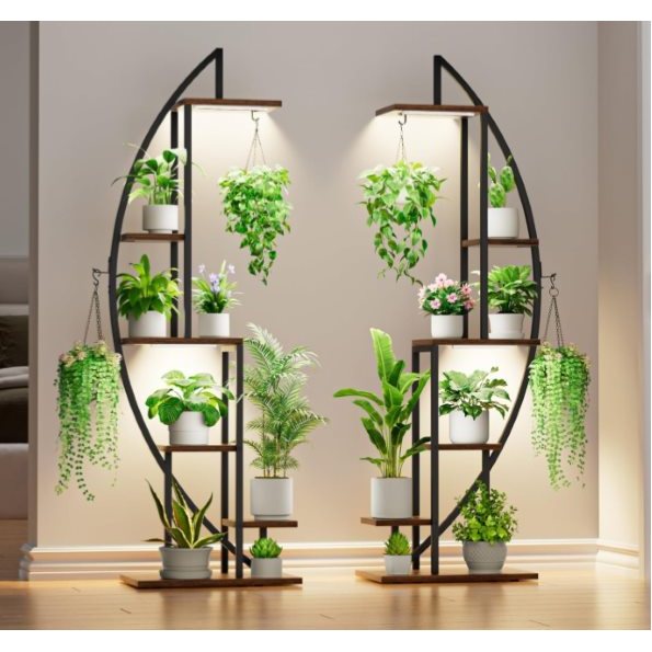 LED Plant Stand with Full-Spectrum Grow Light (Half-Moon)