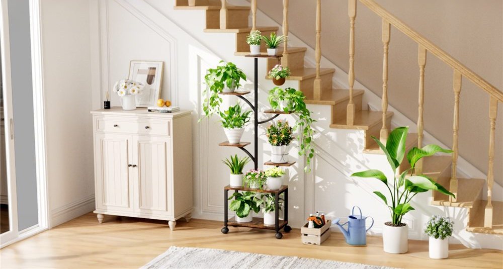 LED Plant Stand with Wheels and Remote-Controlled Grow Light (Rectangular)